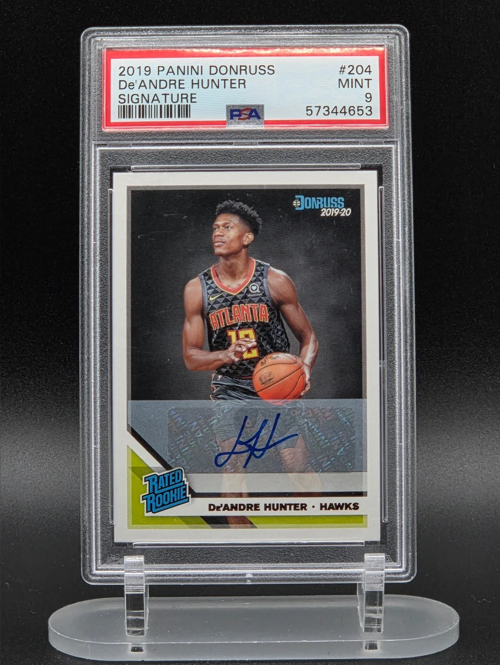 De’Andre Hunter Rated Rookie Auto – PSA 9 – Donruss 2019‑20 - Picture 1 of 2